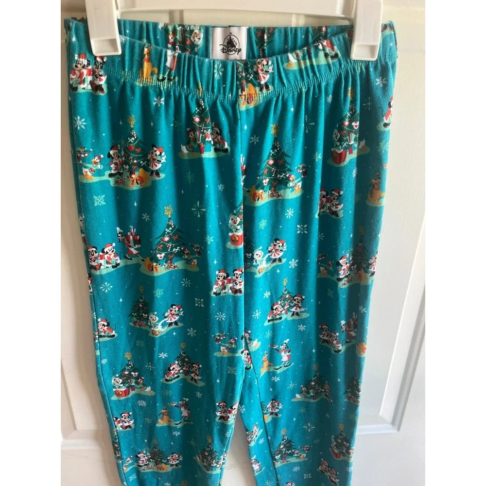 Disney Store Womens NWOT Holiday Christmas Tree Mickey Minnie Print Pajama Set S - Picture 7 of 8